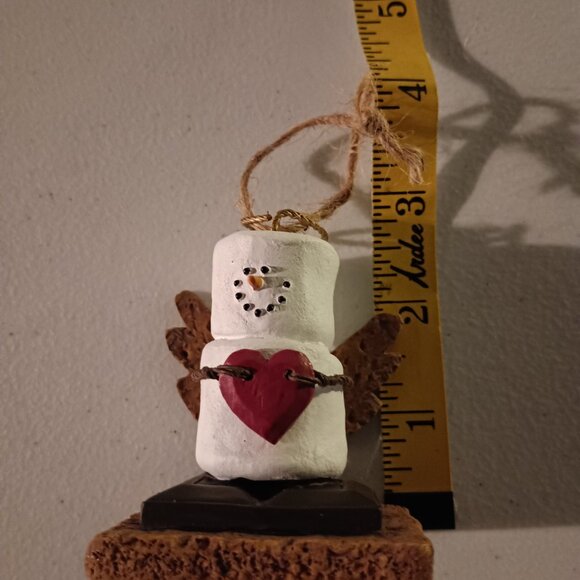 The Original S'mores Midwest Of Cannon Falls Angel Holding Heart Ornament 3" VTG - Picture 6 of 8